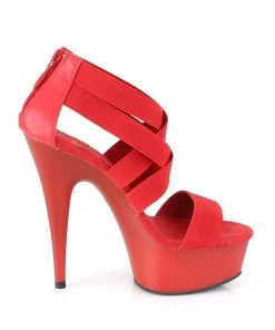 Pleaser Direct Delight 669 Red Strappy Sandals
