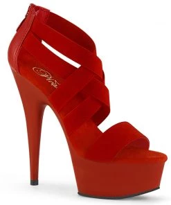 Pleaser Direct Delight 669 Red Strappy Sandals