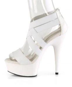 Pleaser Direct Larger Size Shoes Delight 669 White Strappy Sandals