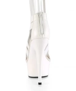 Pleaser Direct Larger Size Shoes Delight 669 White Strappy Sandals