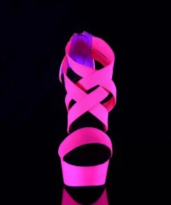 Pleaser Direct Delight 669UV Pink Strappy Sandals