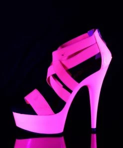 Pleaser Direct Delight 669UV Pink Strappy Sandals