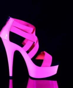 Pleaser Direct Delight 669UV Pink Strappy Sandals