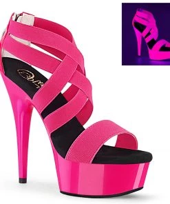 Pleaser Direct Delight 669UV Pink Strappy Sandals