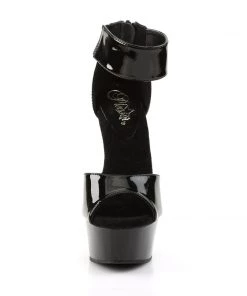 Pleaser Direct Delight 670-3 Black Patent Platforms Larger Size Shoes