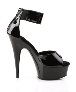 Pleaser Direct Delight 670-3 Black Patent Platforms Larger Size Shoes