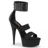 Pleaser Direct Delight 672 Black Ankle Cuff Platforms