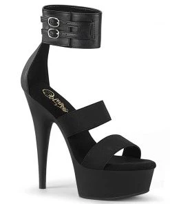 Pleaser Direct Delight 672 Black Ankle Cuff Platforms