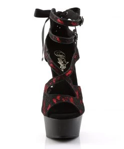 Pleaser Direct Delight 678LC Red And Black Platforms Larger Size Shoes