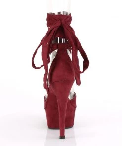 Pleaser Direct Delight 679 Burgundy Suede Criss Cross Strappy Ankle Wrap Sandals 8 Pleaser Direct Delight 679 Burgundy Suede Criss Cross Strappy Ankle Wrap Sandals