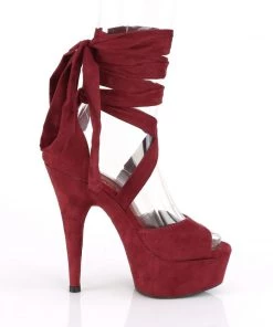 Pleaser Direct Delight 679 Burgundy Suede Criss Cross Strappy Ankle Wrap Sandals 9 Pleaser Direct Delight 679 Burgundy Suede Criss Cross Strappy Ankle Wrap Sandals