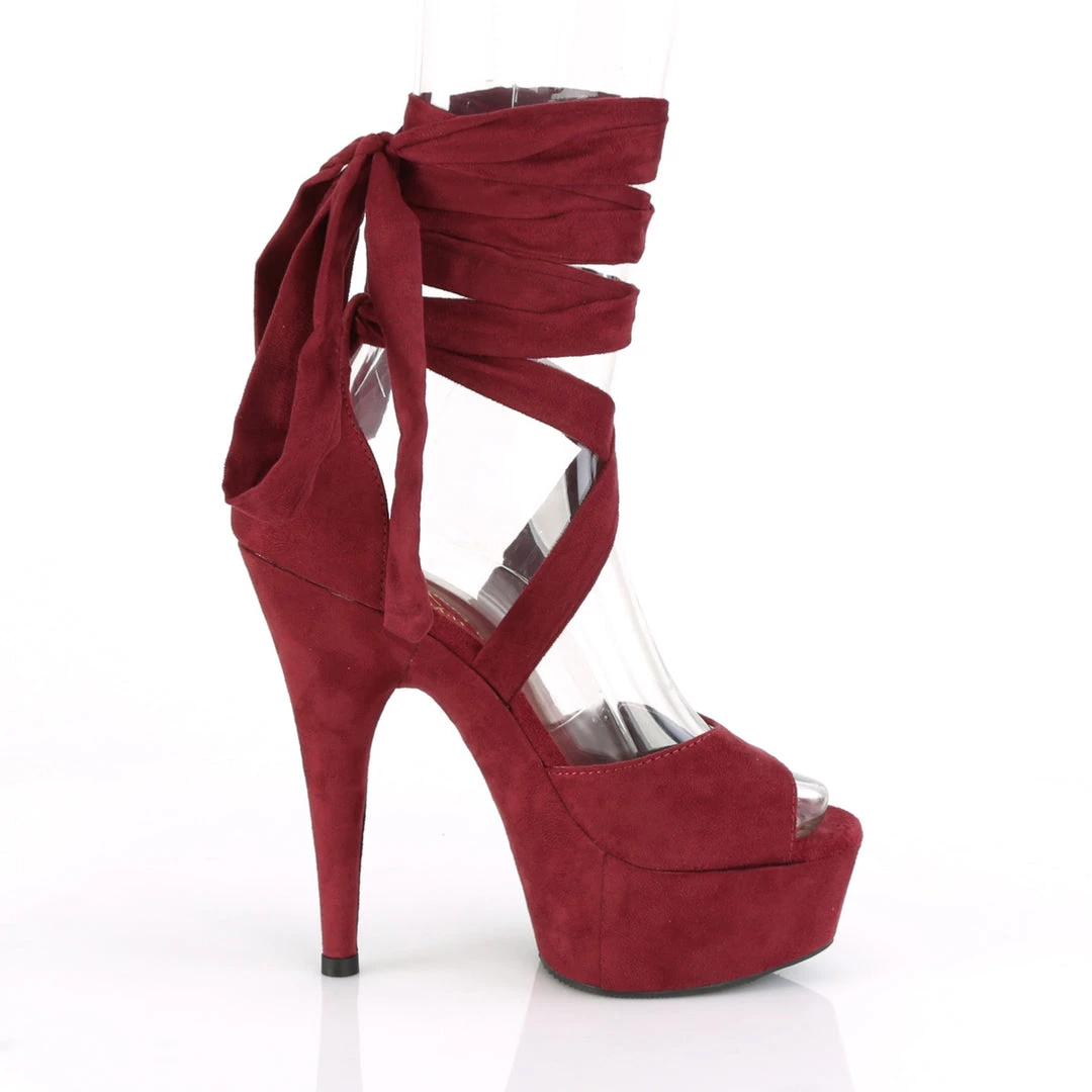 Pleaser Direct Delight 679 Burgundy Suede Criss Cross Strappy Ankle Wrap Sandals 5 Pleaser Direct Delight 679 Burgundy Suede Criss Cross Strappy Ankle Wrap Sandals