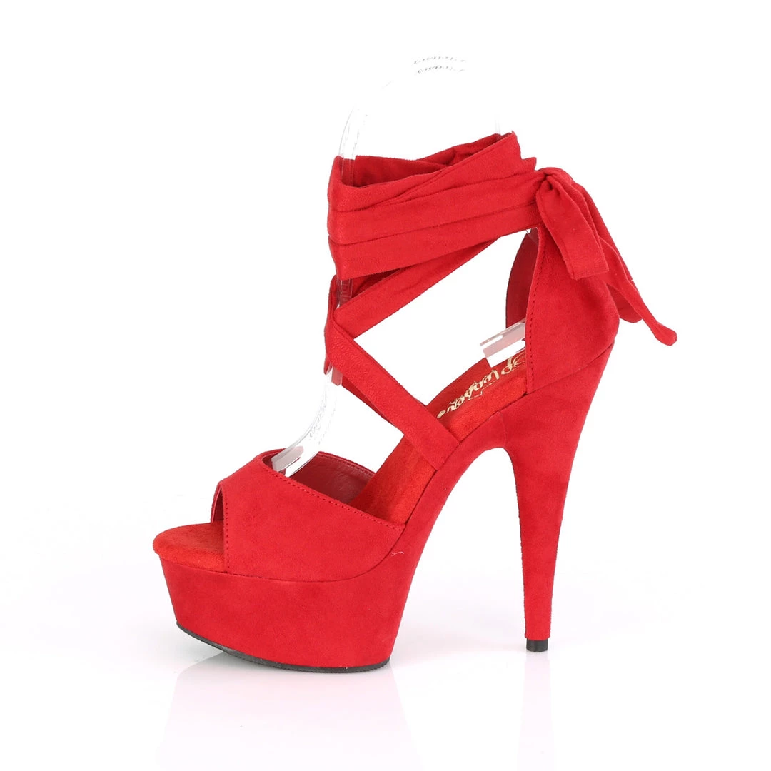 Pleaser Direct Delight 679 Red Suede Criss Cross Strappy Ankle Wrap Sandals 3 Pleaser Direct Delight 679 Red Suede Criss Cross Strappy Ankle Wrap Sandals