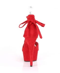 Pleaser Direct Delight 679 Red Suede Criss Cross Strappy Ankle Wrap Sandals 8 Pleaser Direct Delight 679 Red Suede Criss Cross Strappy Ankle Wrap Sandals