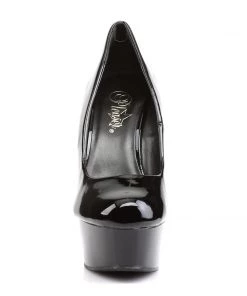 Pleaser Direct Larger Size Shoes Delight-685 Black Court Style Platform