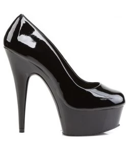 Pleaser Direct Larger Size Shoes Delight-685 Black Court Style Platform 9 Pleaser Direct Larger Size Shoes Delight-685 Black Court Style Platform