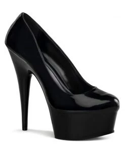 Pleaser Direct Larger Size Shoes Delight-685 Black Court Style Platform