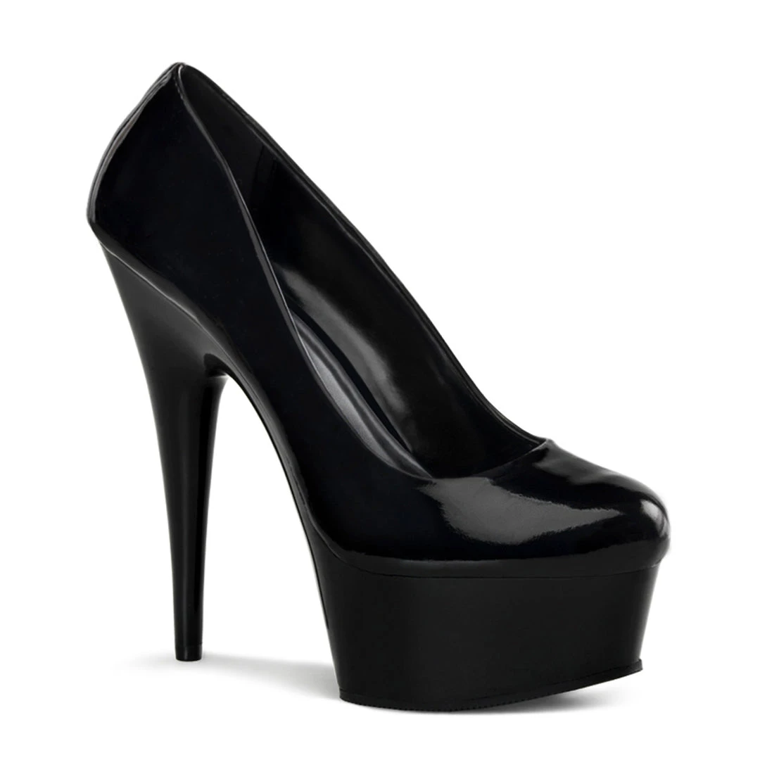 Pleaser Direct Larger Size Shoes Delight-685 Black Court Style Platform 1 Pleaser Direct Larger Size Shoes Delight-685 Black Court Style Platform