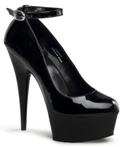 Pleaser Direct Delight 686 Black Ankle Strap Platform