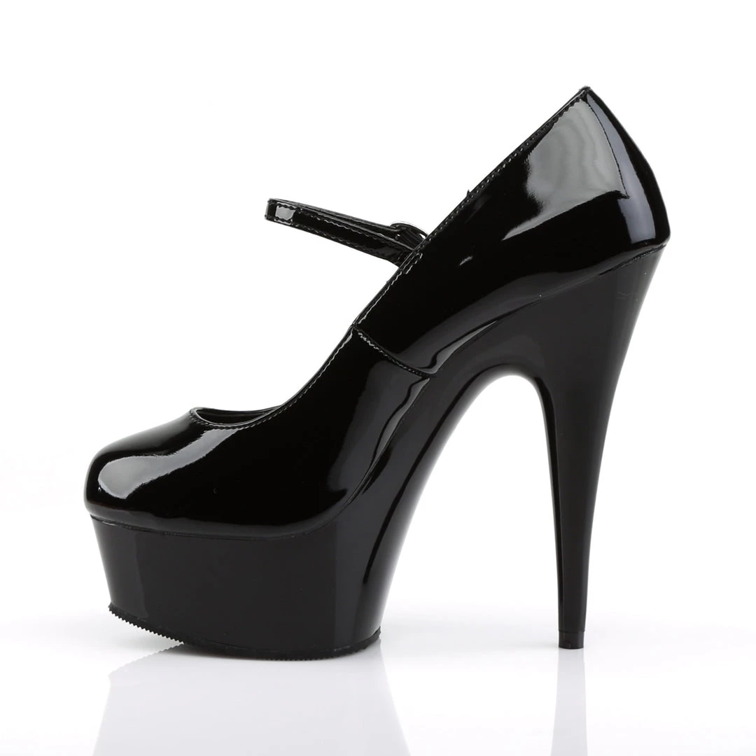 Pleaser Direct Delight 687 Black Patent Mary Jane Platform Heels 3 Pleaser Direct Delight 687 Black Patent Mary Jane Platform Heels