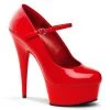 Pleaser Direct Larger Size Shoes Delight 687 Red Patent Mary Jane Platform Heels