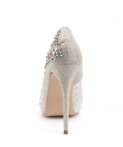 Pleaser Direct Destiny 06R Gold Rhinestone Court Shoes Glitter Shoes