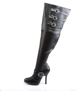 Pleaser Direct Diva 3006X Black Thigh High Wide Boots