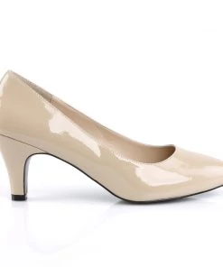 Pleaser Direct Larger Size Shoes Divine 420 Nude Patent Pump Heels