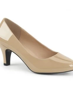 Pleaser Direct Larger Size Shoes Divine 420 Nude Patent Pump Heels