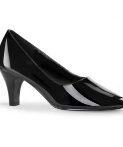 Pleaser Direct Larger Size Shoes Divine 420 Black Patent Pump Heels