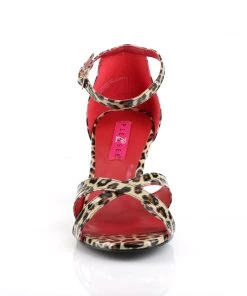 Pleaser Direct Divine 435 Leopard Print Sandals Larger Size Shoes