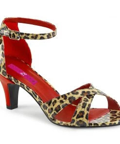 Pleaser Direct Divine 435 Leopard Print Sandals Larger Size Shoes