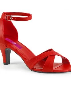 Pleaser Direct Divine 435 Red Matte Sandals Larger Size Shoes