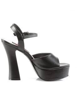 Pleaser Direct Larger Size Shoes Dolly 09 Black Matte Chunky Platforms