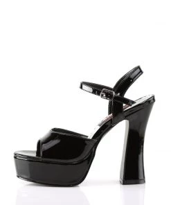 Pleaser Direct Dolly 09 Black Patent Chunky Platforms Larger Size Shoes
