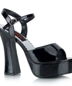 Pleaser Direct Dolly 09 Black Patent Chunky Platforms Larger Size Shoes