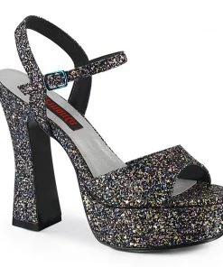 Pleaser Direct Dolly 09 Grey Glitter Chunky Platforms