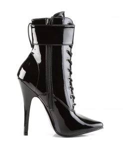 Pleaser Direct Larger Size Shoes Domina 1023 Black Ankle Boots With Changeable Cuffs