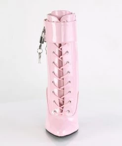 Pleaser Direct Larger Size Shoes Domina 1023 Pink Ankle Boots With Changeable Cuffs