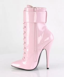 Pleaser Direct Larger Size Shoes Domina 1023 Pink Ankle Boots With Changeable Cuffs