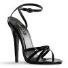 Pleaser Direct Larger Size Shoes Domina 108 Black Patent High Heel Sandals