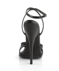 BananaShoes NEXT DAY DELIVERY | Domina 108 Black Faux Leather Sandals | UK 11 Larger Size Shoes