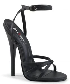 Pleaser Direct Domina 108 Black Faux Leather Sandals Larger Size Shoes