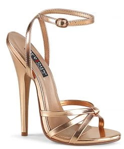 Pleaser Direct Domina 108 Rose Gold Strappy Sandals