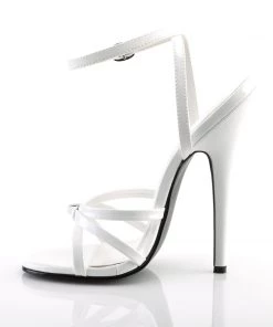 Pleaser Direct Domina 108 White Strappy Sandals Larger Size Shoes