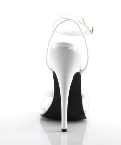 Pleaser Direct Domina 108 White Strappy Sandals Larger Size Shoes