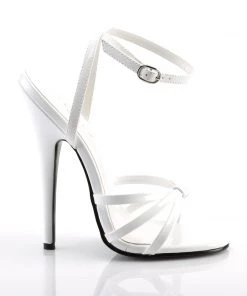 Pleaser Direct Domina 108 White Strappy Sandals Larger Size Shoes