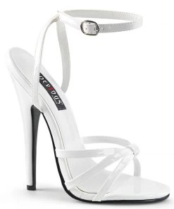 Pleaser Direct Domina 108 White Strappy Sandals Larger Size Shoes