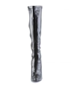 Pleaser Direct Domina 2000 Black Faux Leather Knee High Boots