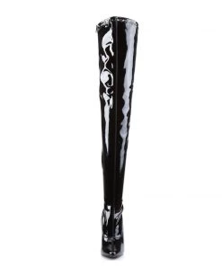 Pleaser Direct Domina 3000 Black Patent Thigh High Boots